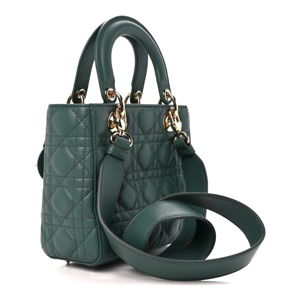 Lambskin Cannage Small My ABCDior Lady Dior Dark Green