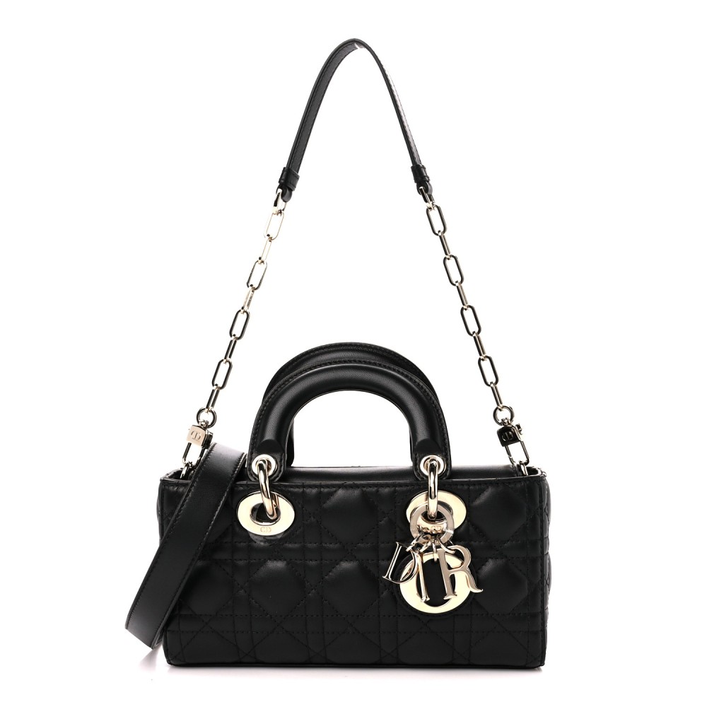 Lambskin Cannage Small Lady D-Joy Black