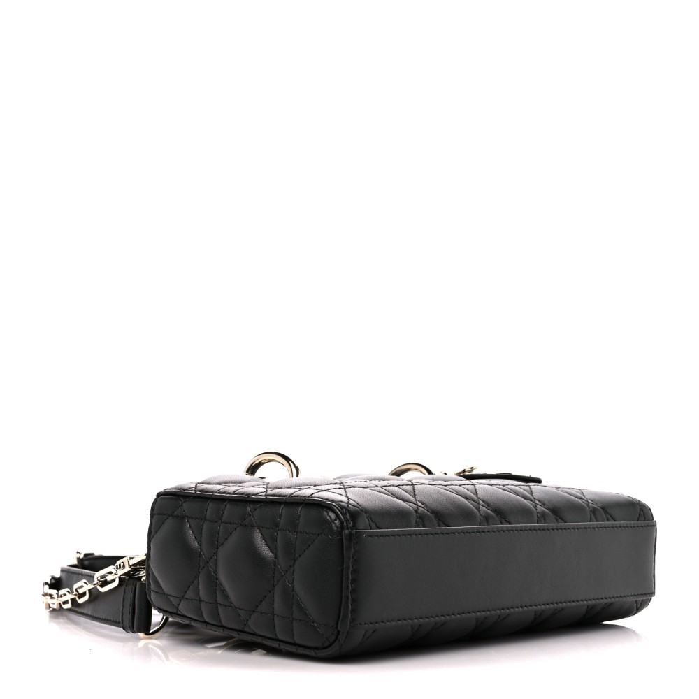 Lambskin Cannage Small Lady D-Joy Black