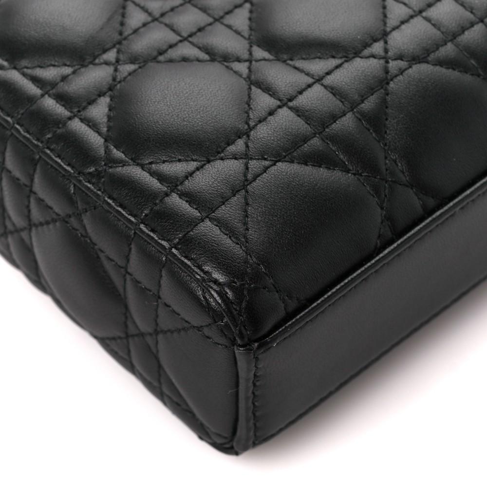 Lambskin Cannage Small Lady D-Joy Black