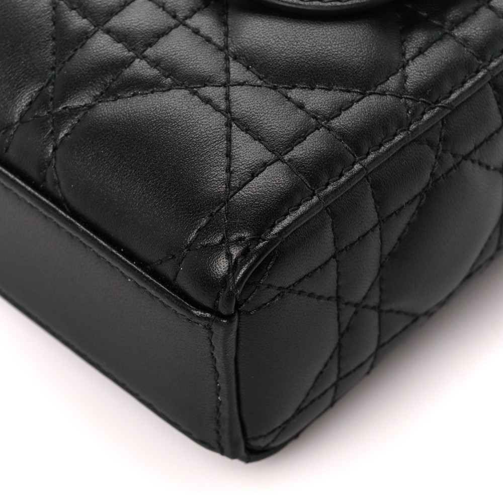 Lambskin Cannage Small Lady D-Joy Black