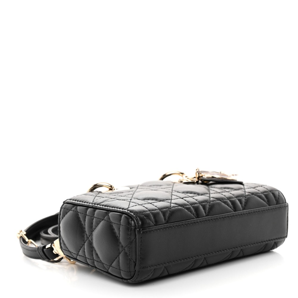 Lambskin Cannage Micro Lady D-Joy Black