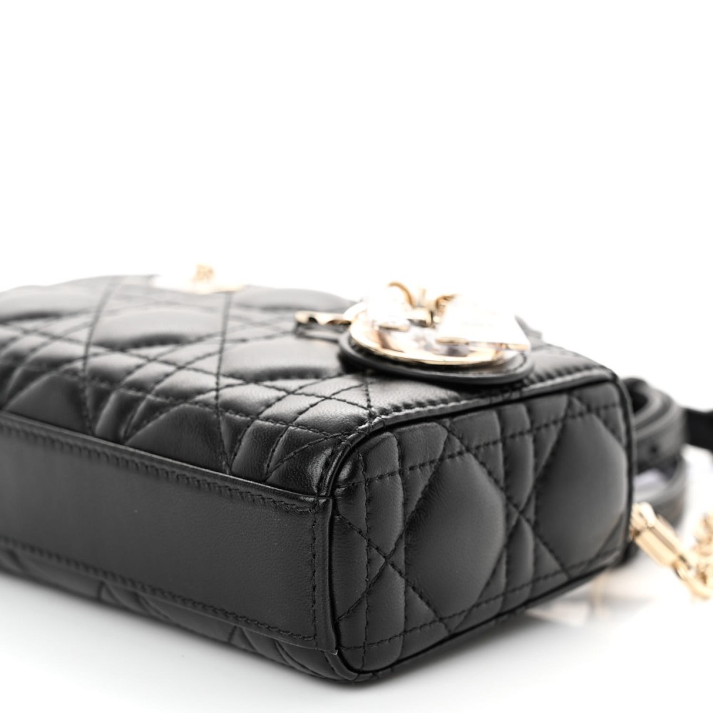 Lambskin Cannage Micro Lady D-Joy Black