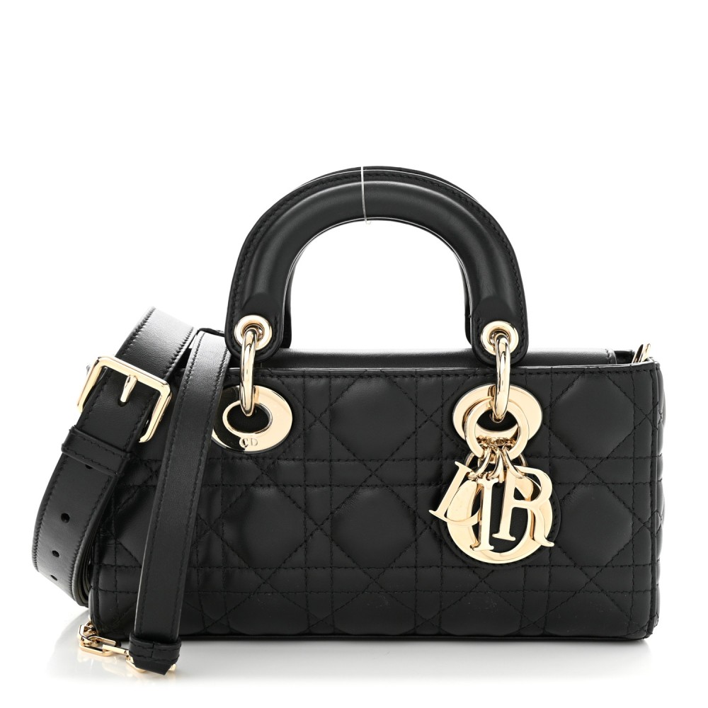 Lambskin Cannage Small Lady D-Joy Black