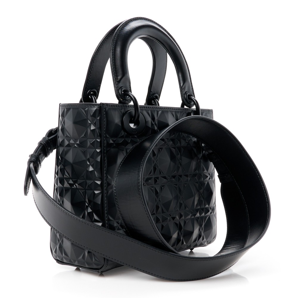 Calfskin Cannage Diamond Small My ABCDior Lady Dior Black