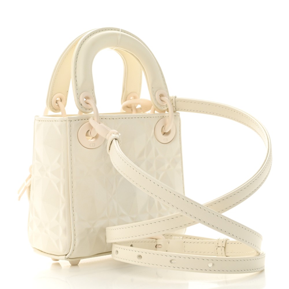 Calfskin Cannage Diamond Micro Lady Dior Latte