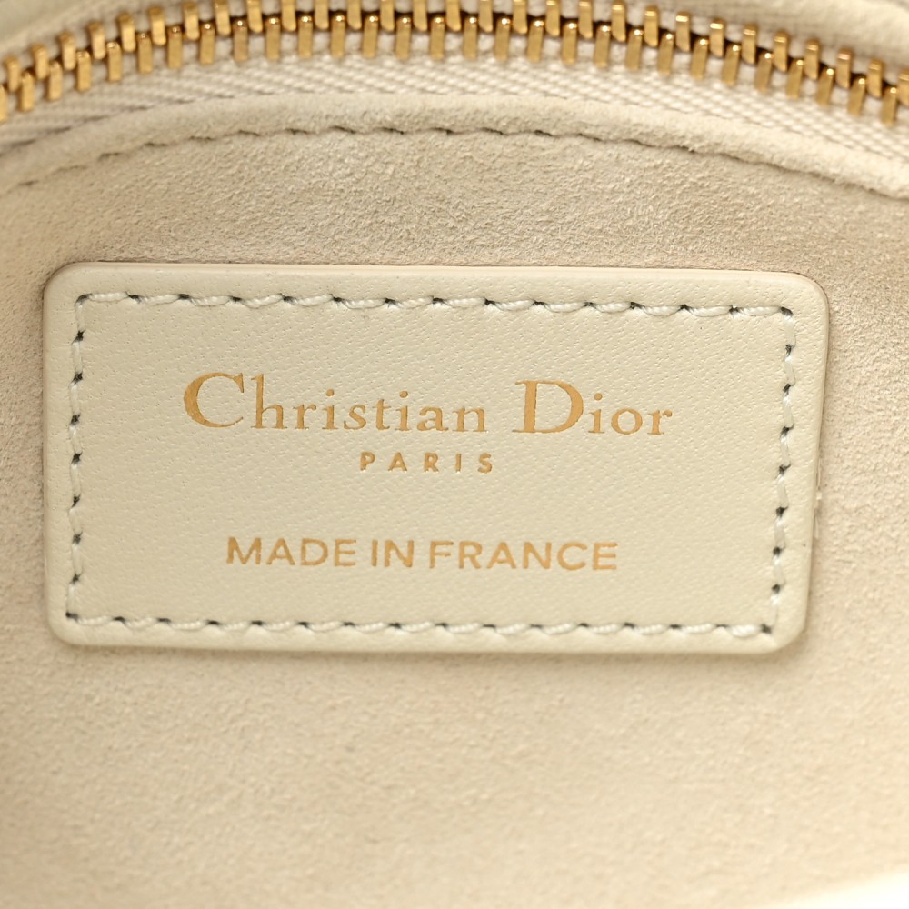 Lambskin Cannage Mini Lady Dior White