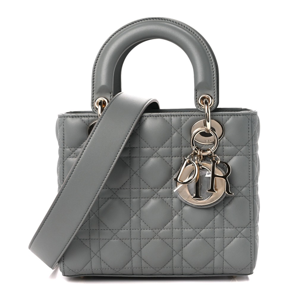 Lambskin Cannage Small My ABCDior Lady Dior Grey