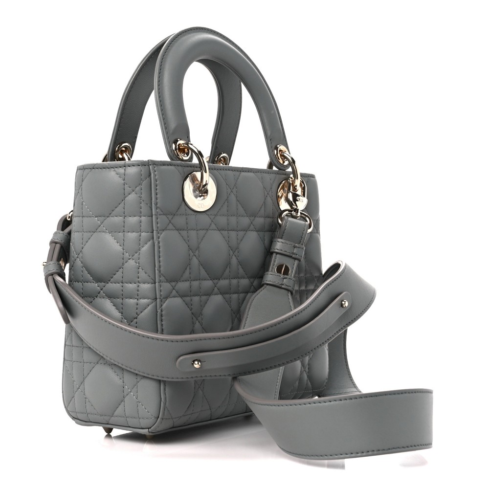 Lambskin Cannage Small My ABCDior Lady Dior Grey