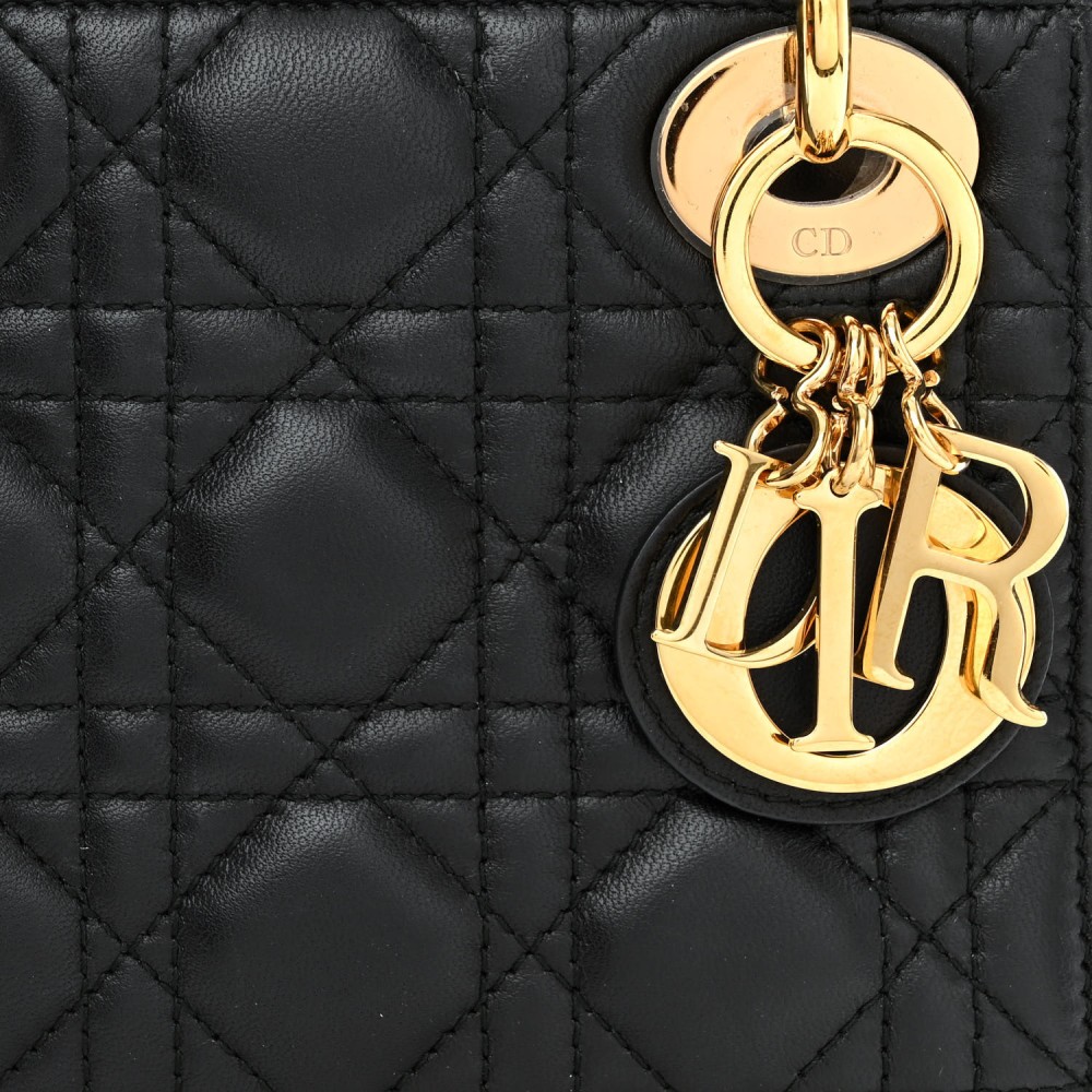 Lambskin Cannage Mini Lady Dior Black