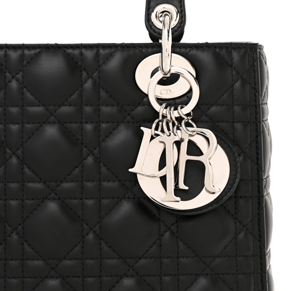 Lambskin Cannage Medium Lady Dior Black