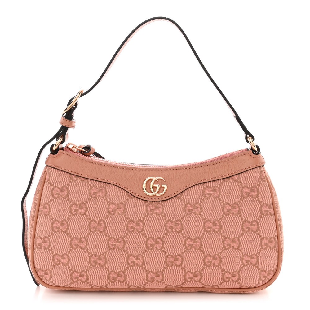 Monogram Textured Dollar Calfskin Small Ophidia Hobo Cloche Rose Pink