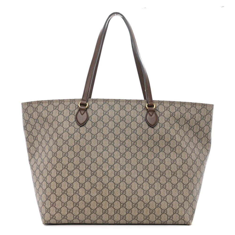 GG Supreme Monogram Medium Ophidia Shopping Tote Ebony