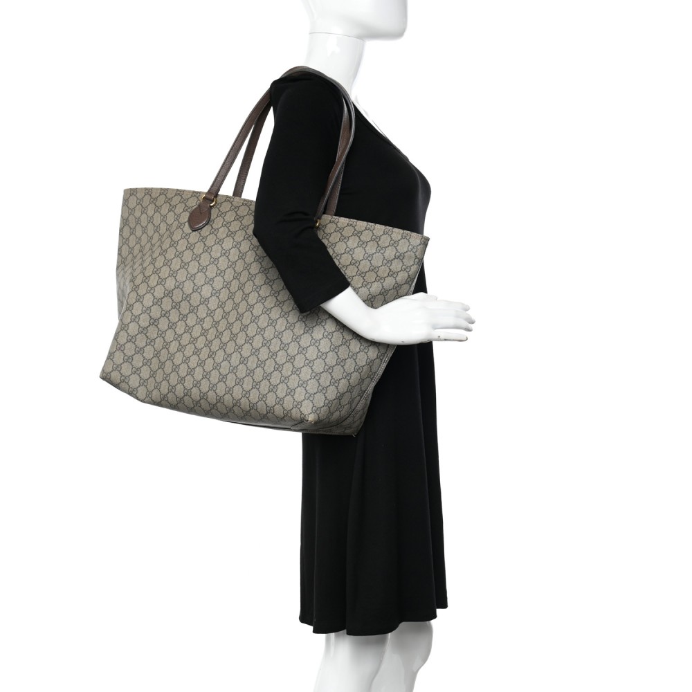 GG Supreme Monogram Medium Ophidia Shopping Tote Ebony