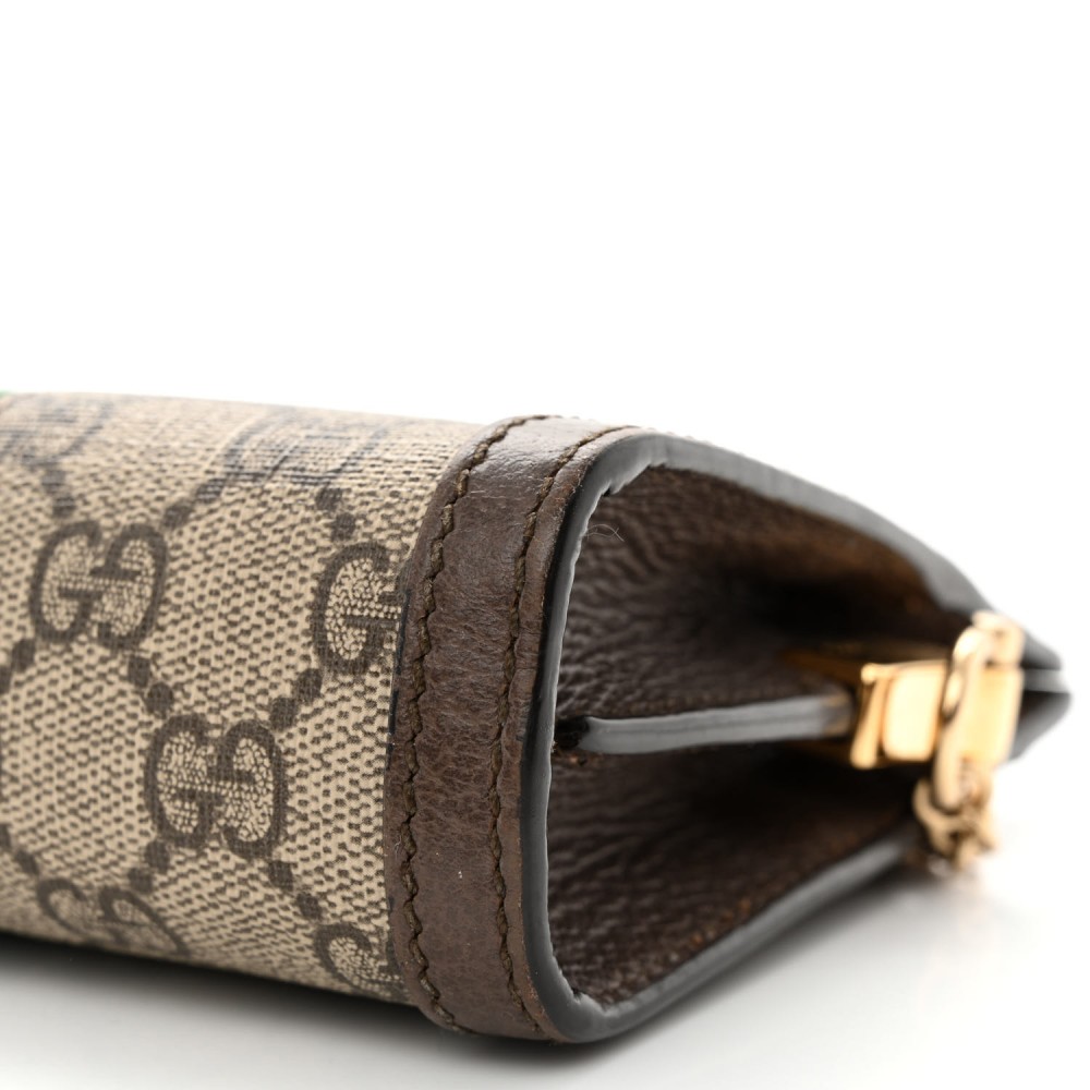 GG Supreme Monogram Textured Dollar Calfskin Web Mini Ophidia Chain Shoulder Bag Beige Ebony New Acero