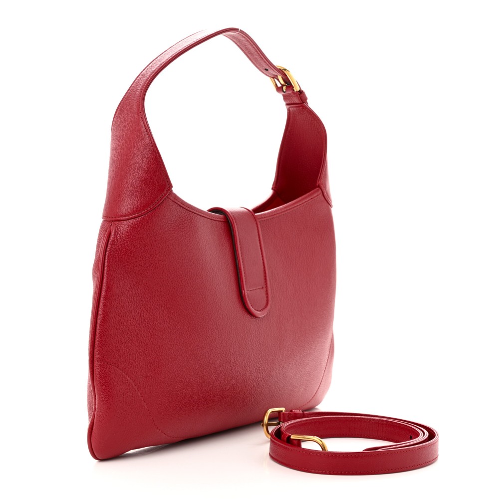 Goatskin Medium Aphrodite Shoulder Bag Hibiscus Red