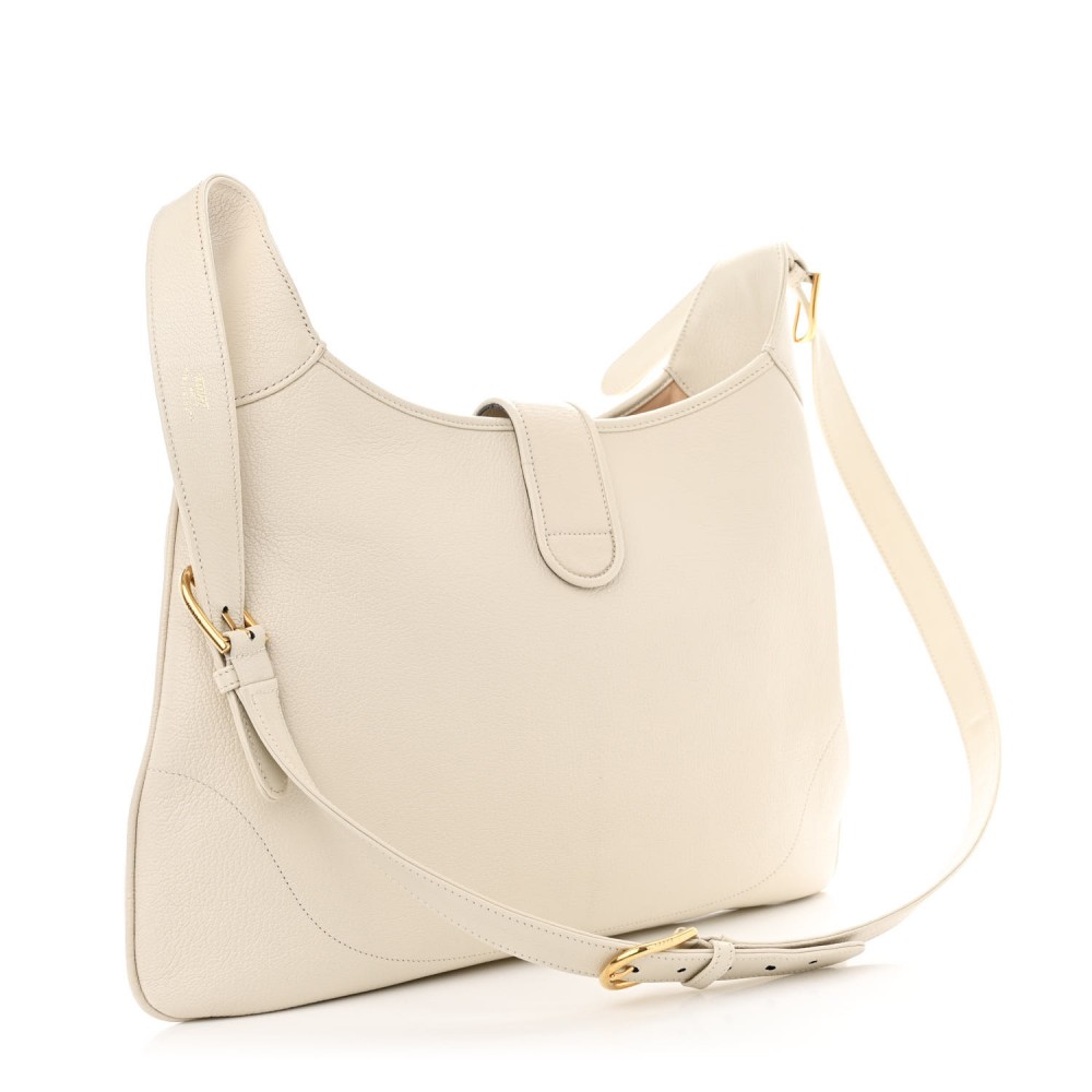 Goatskin Large Aphrodite Shoulder Bag Mystic White