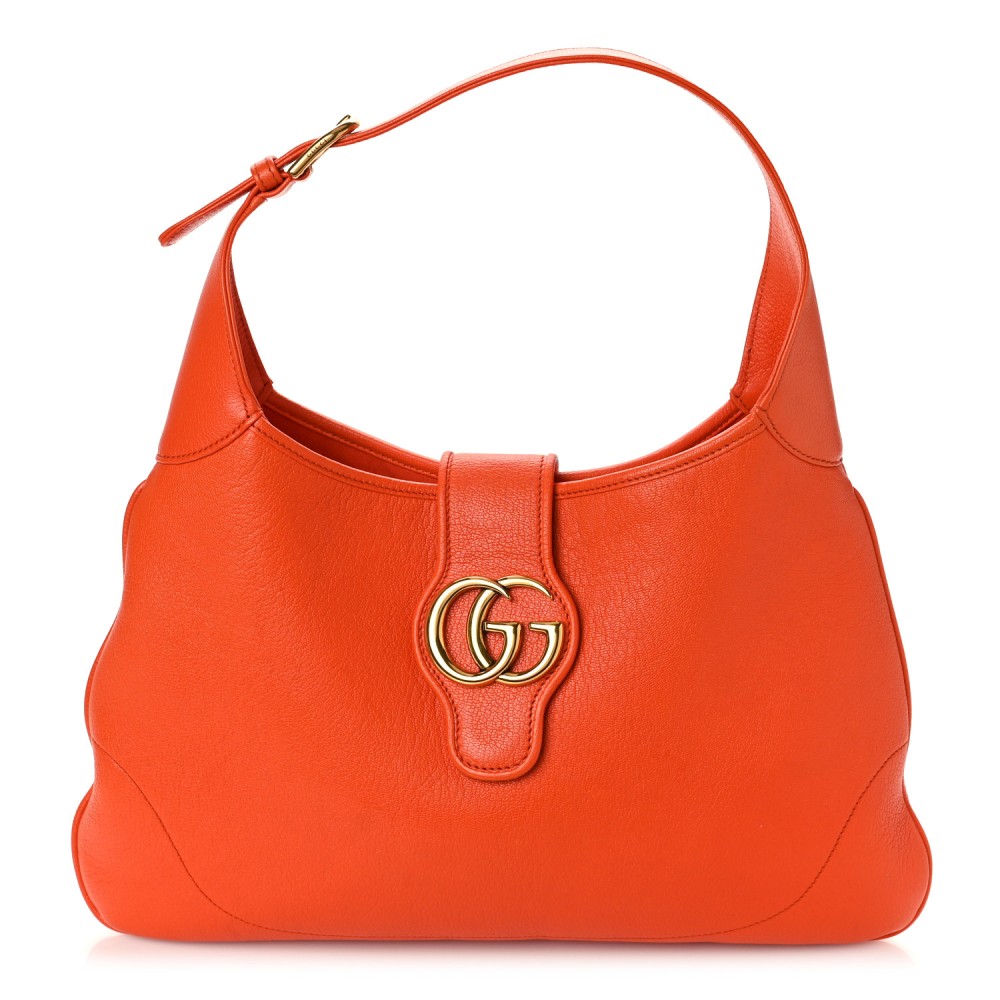 Goatskin Medium Aphrodite Shoulder Bag Deep Orange