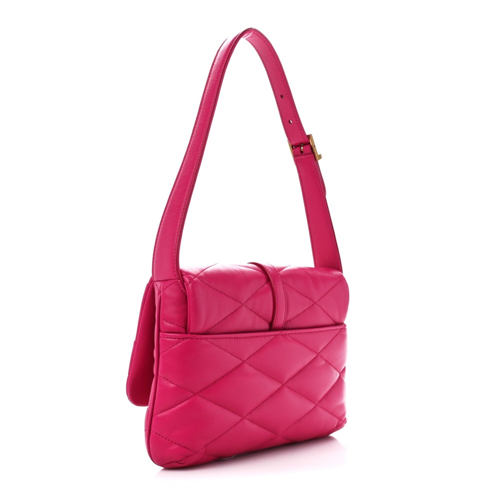 Lambskin Quilted Le 57 Diamond Shoulder Bag Pink