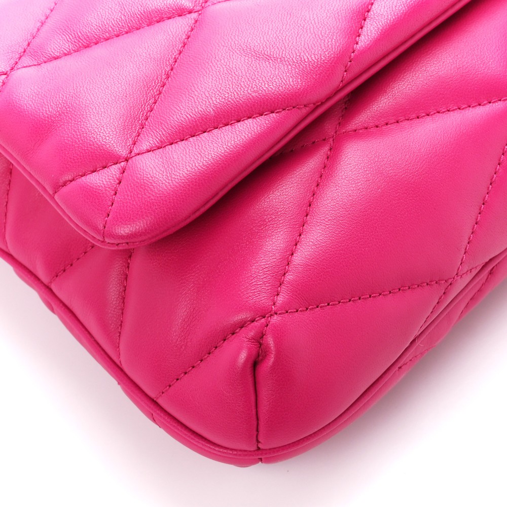 Lambskin Quilted Le 57 Diamond Shoulder Bag Pink