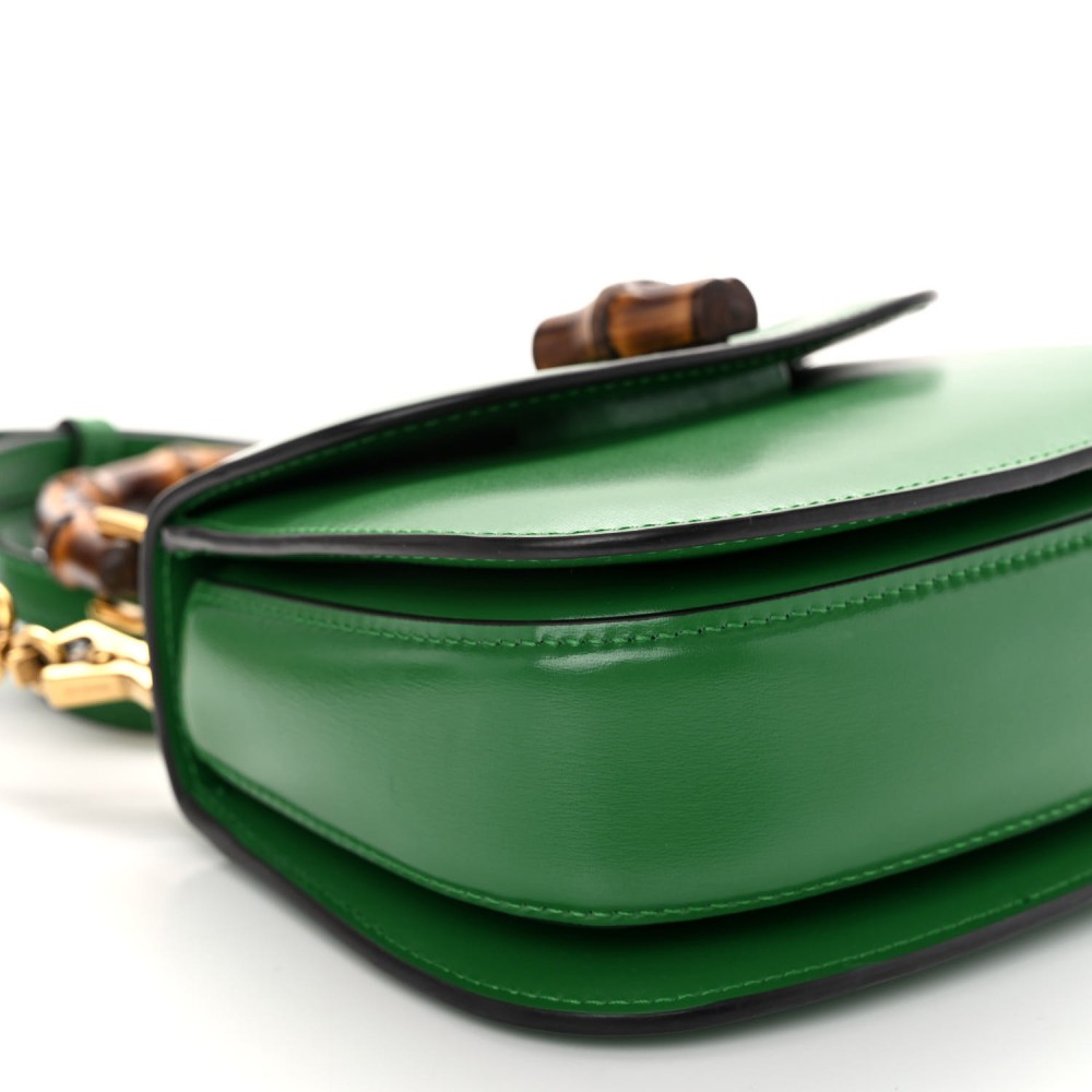 Boarded Dyana Lux Calfskin Mini Bamboo 1947 Top Handle Bag Spring Green