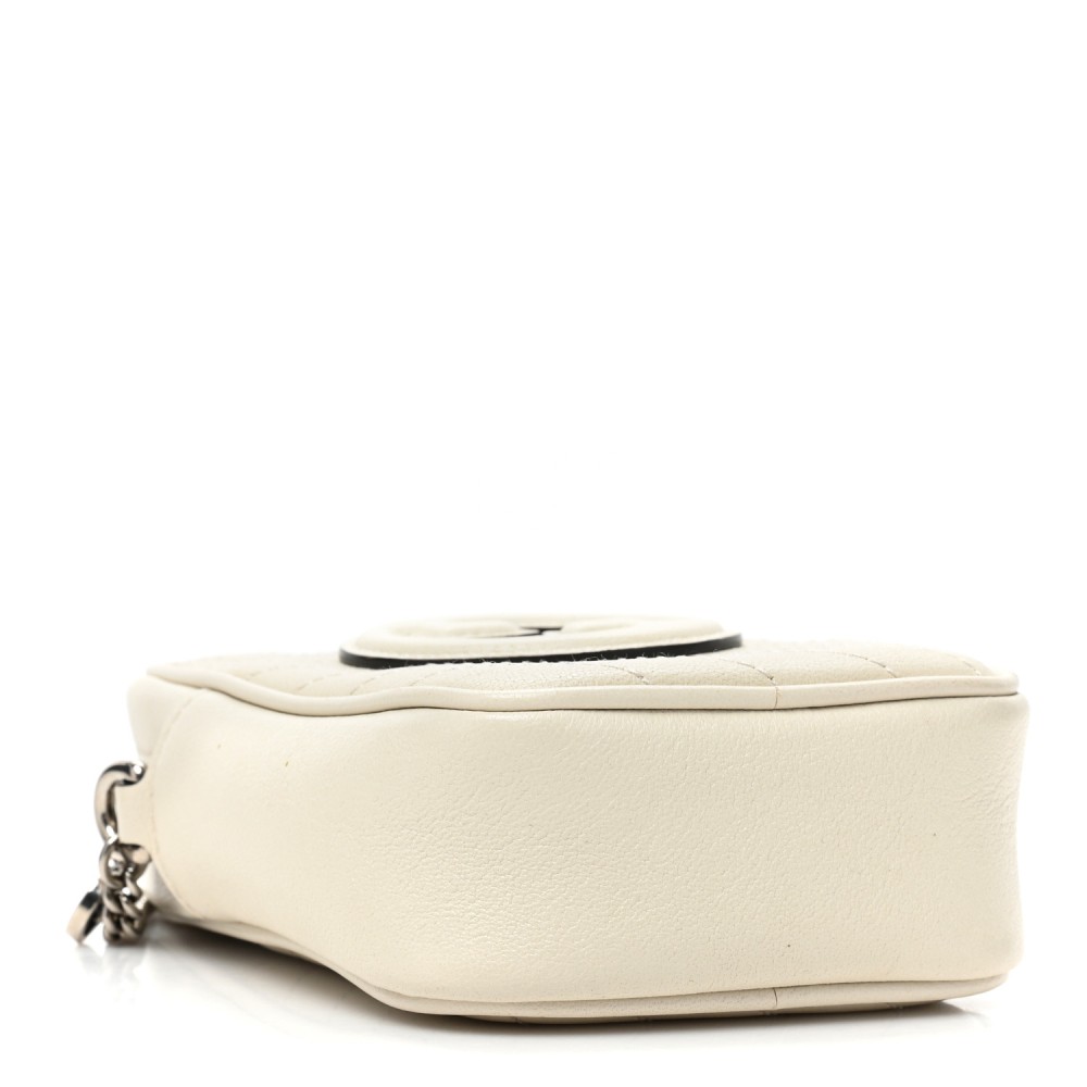 Sakai Be Green Calfskin Diagonal Stitched Mini Blondie Vertical Shoulder Bag Mystic White