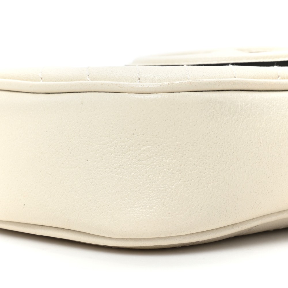 Sakai Be Green Calfskin Diagonal Stitched Mini Blondie Vertical Shoulder Bag Mystic White