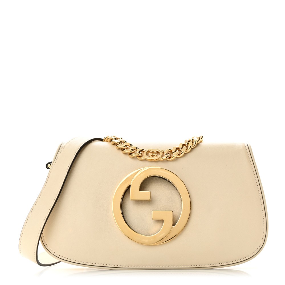 Roxy Calfskin Blondie Chain Shoulder Flap Bag Mystic White