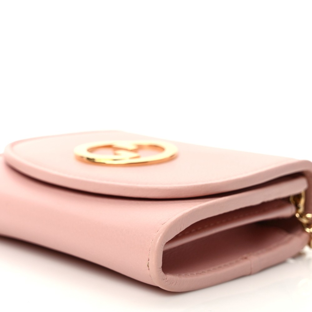 Roxy Calfskin Medium Blondie Chain Wallet Powder Pink