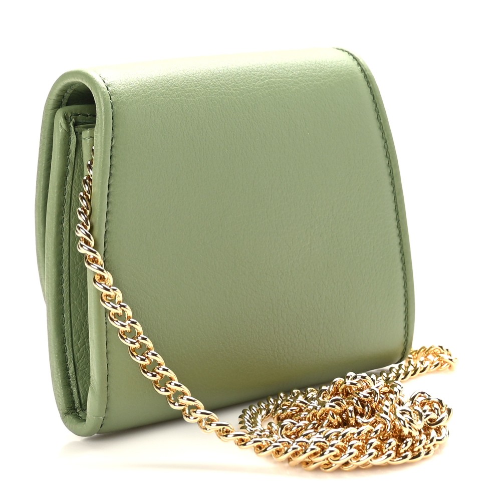 Roxy Calfskin Medium Blondie Chain Wallet Salamander Green