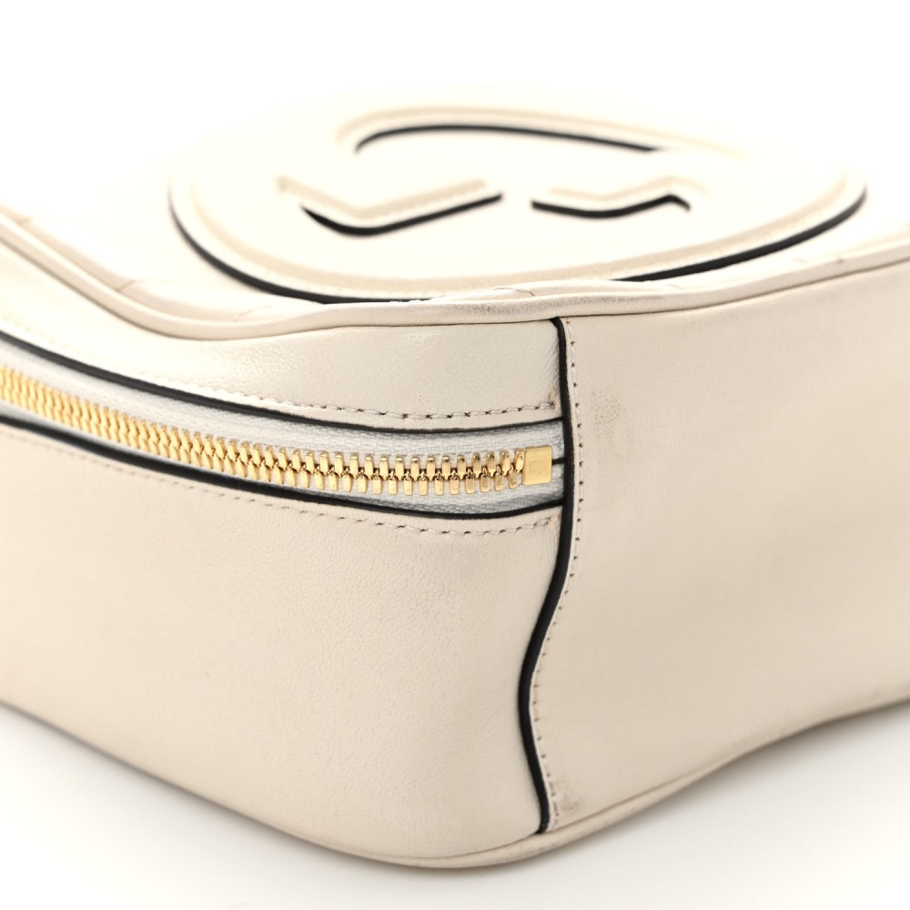 Sakai Be Green Calfskin Diagonal Stitched Blondie Top Handle Bag Mystic White