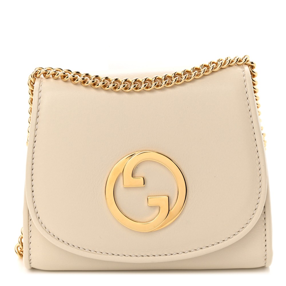 Roxy Calfskin Medium Blondie Chain Wallet Mystic White