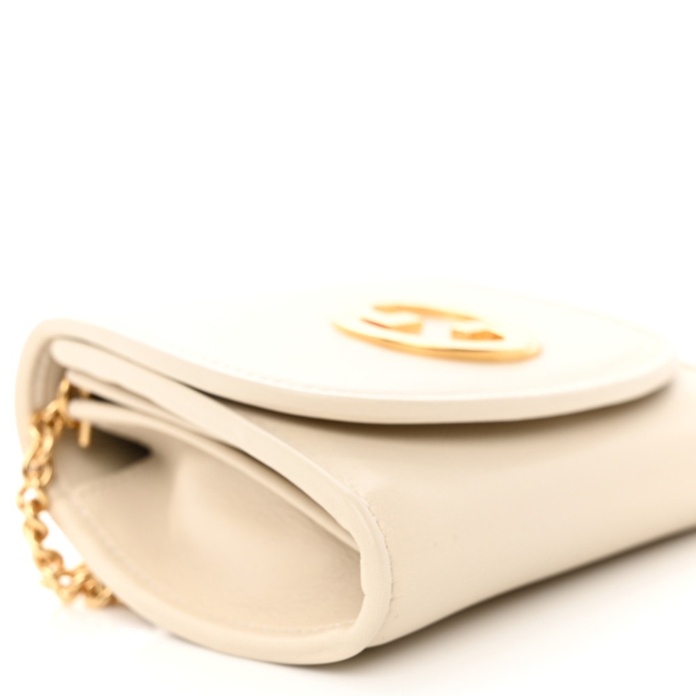 Roxy Calfskin Medium Blondie Chain Wallet Mystic White