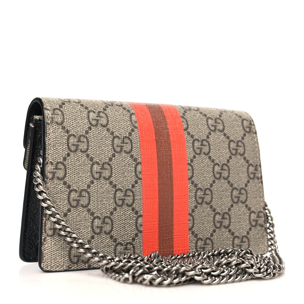 GG Supreme Monogram Equestrian Small Dionysus Shoulder Bag Beige Ebony Multicolor Black