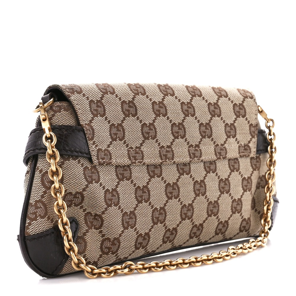 Monogram Horsebit Clutch Dark Brown