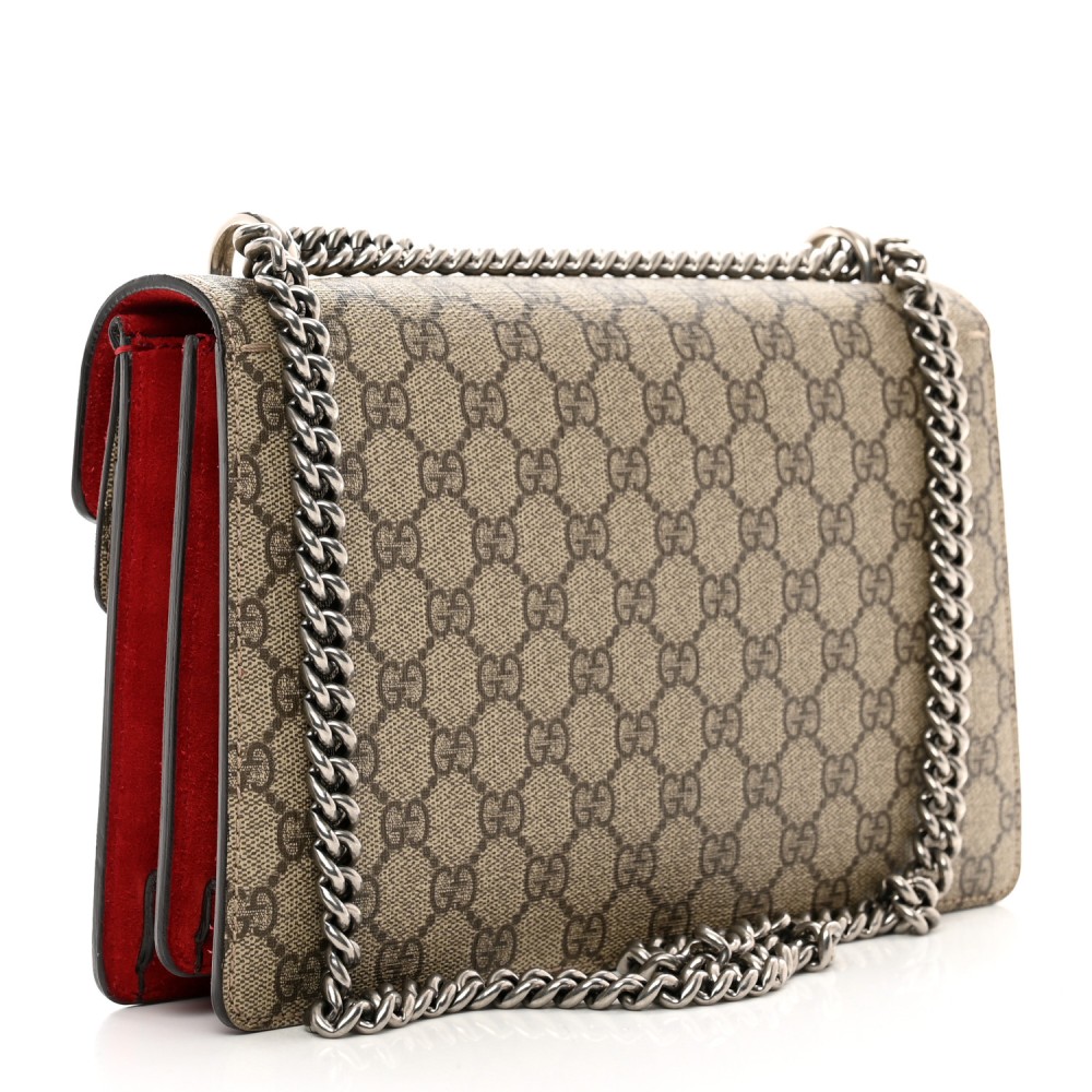 GG Supreme Monogram Small Dionysus Shoulder Bag Vulcanic Red