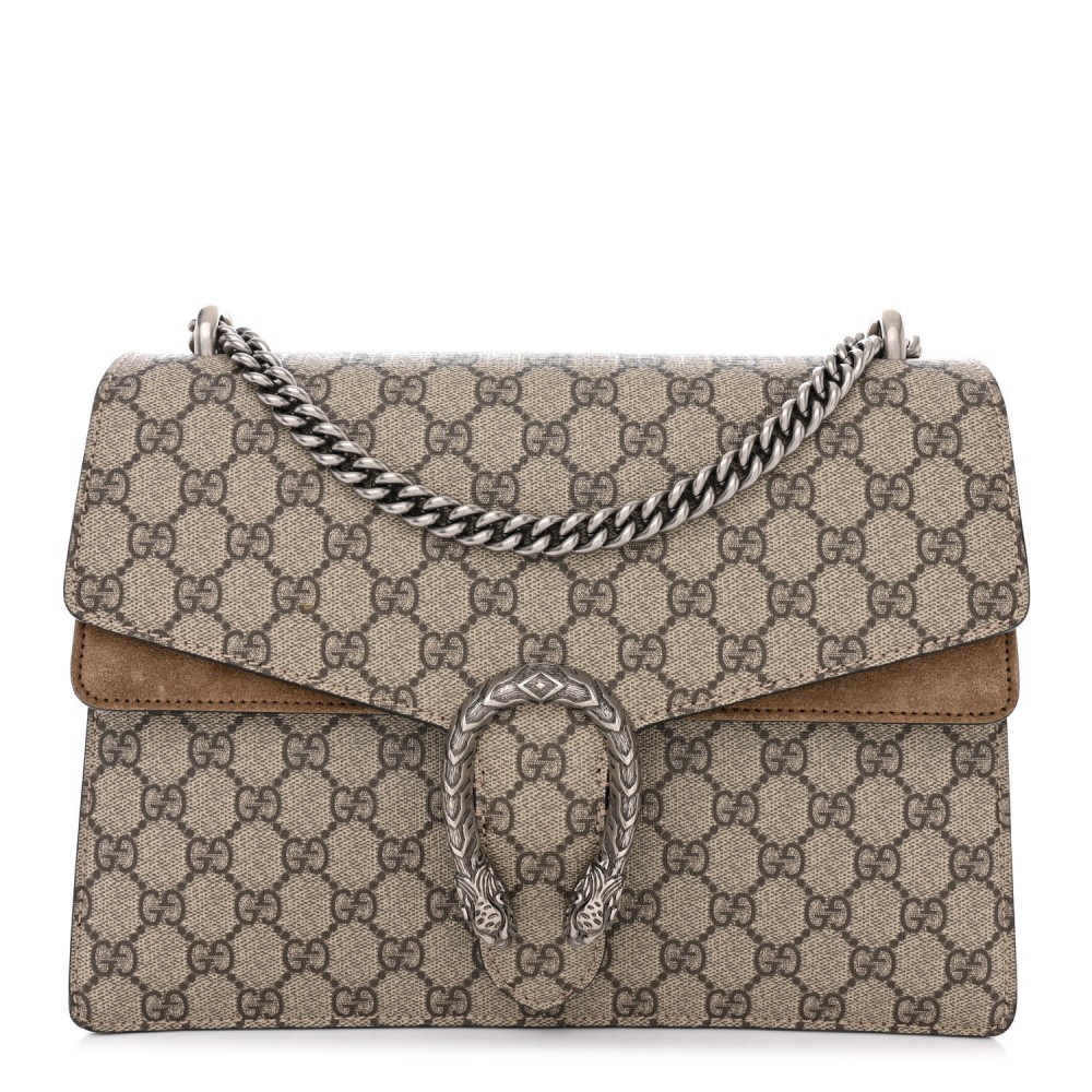 GG Supreme Monogram Medium Dionysus Shoulder Bag Taupe