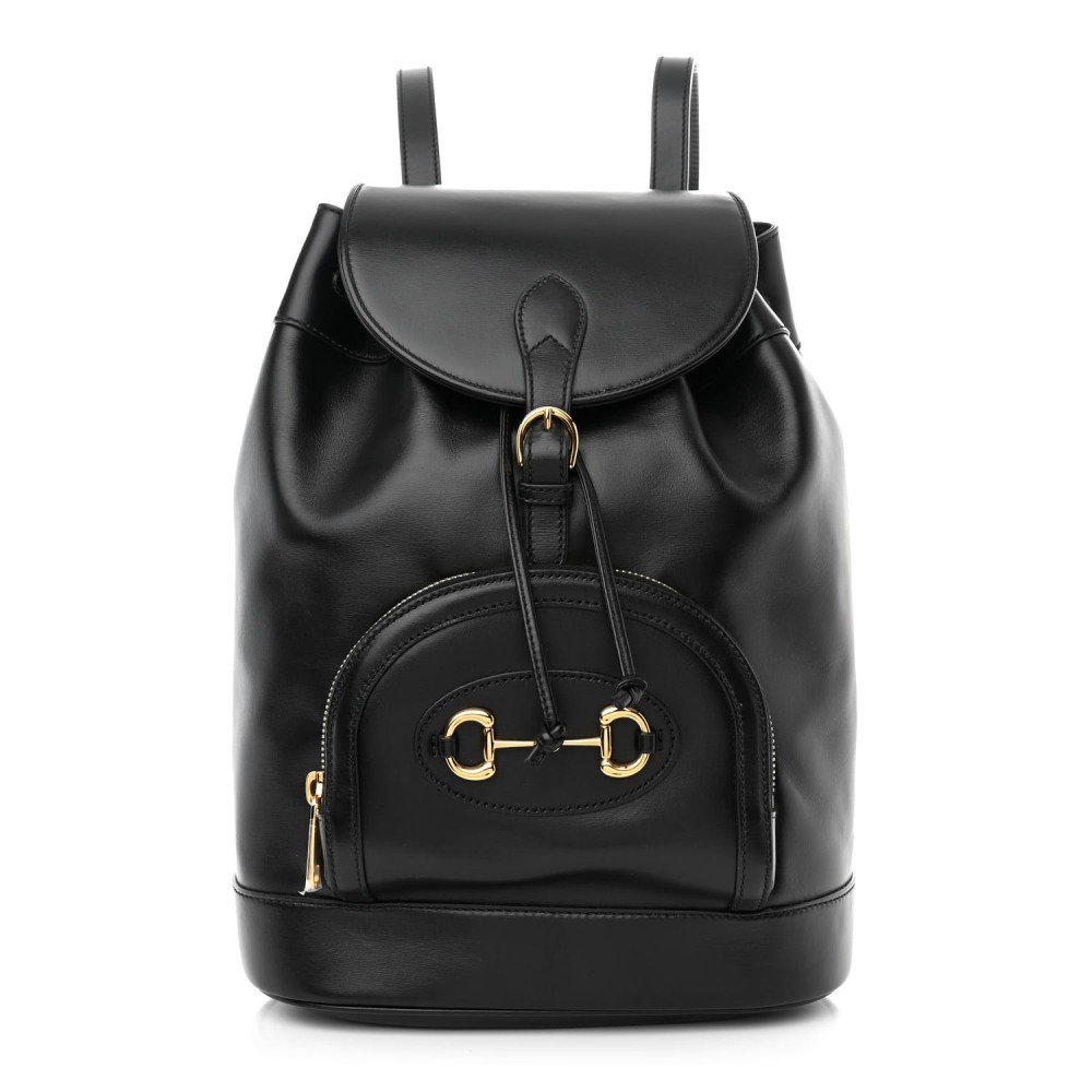 Boarded Plutone Calfskin Horsebit 1955 Single Buckle Backpack Black