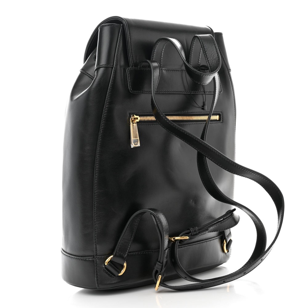 Boarded Plutone Calfskin Horsebit 1955 Single Buckle Backpack Black