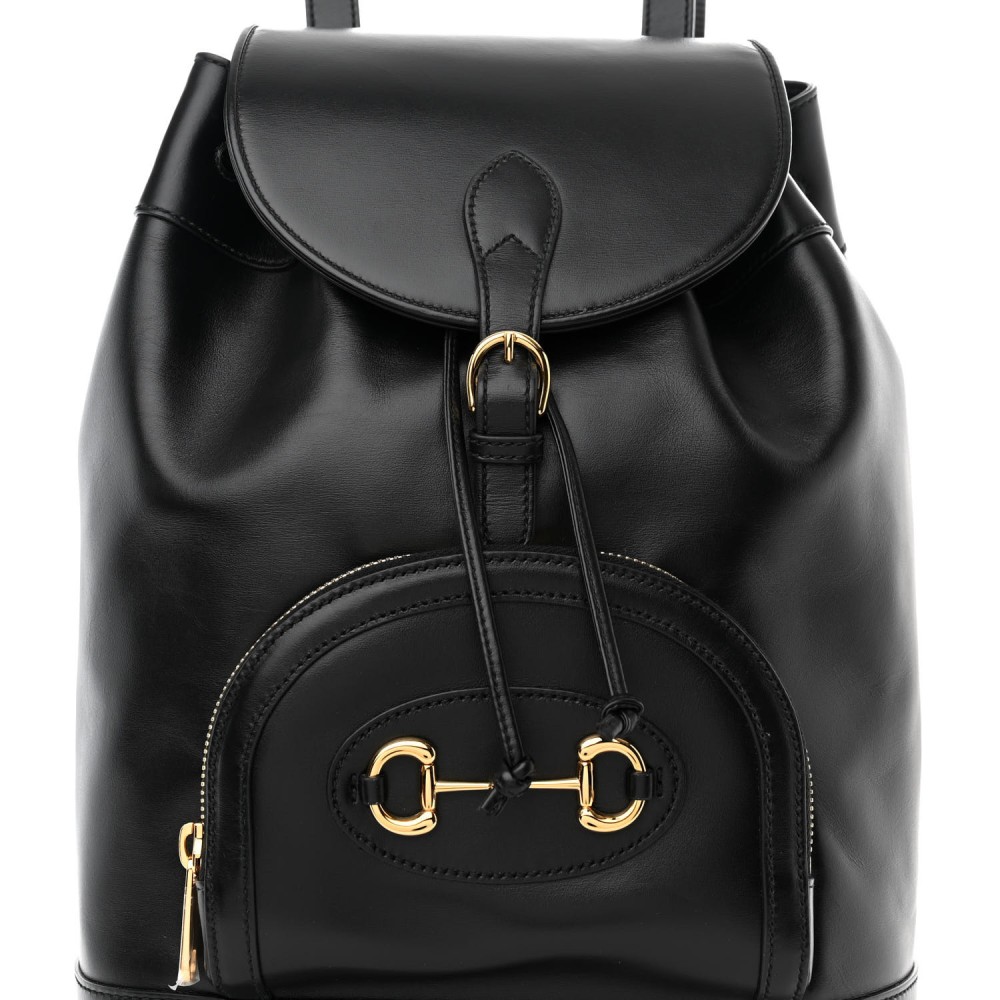 Boarded Plutone Calfskin Horsebit 1955 Single Buckle Backpack Black