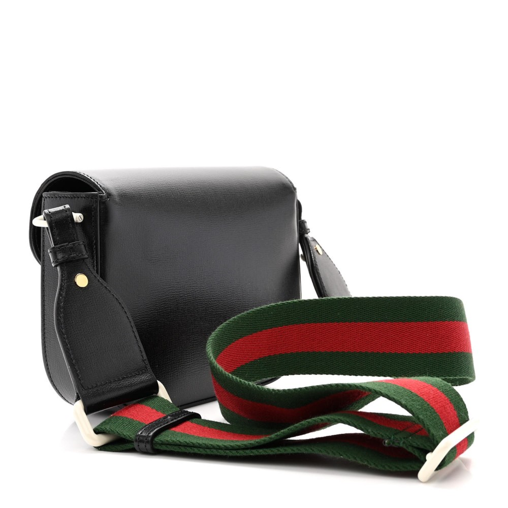 Azalea Calfskin Web Mini Horsebit 1955 Shoulder Bag Black