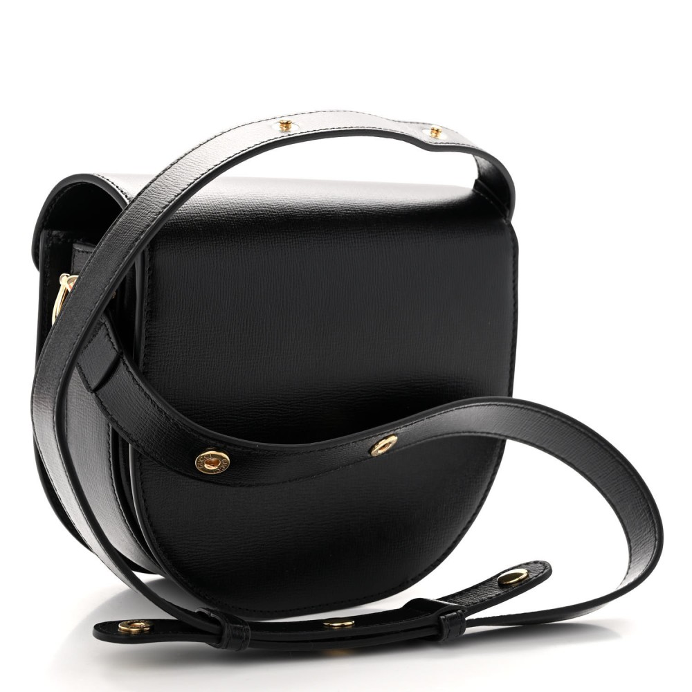 Azalea Calfskin Mini Horsebit 1955 Rounded Shoulder Bag Black