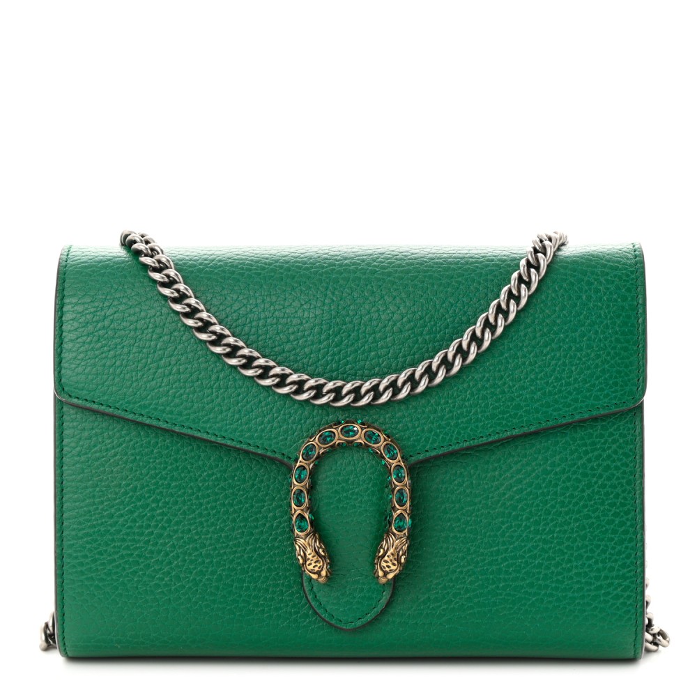 Calfskin Mini Dionysus Chain Wallet Emerald