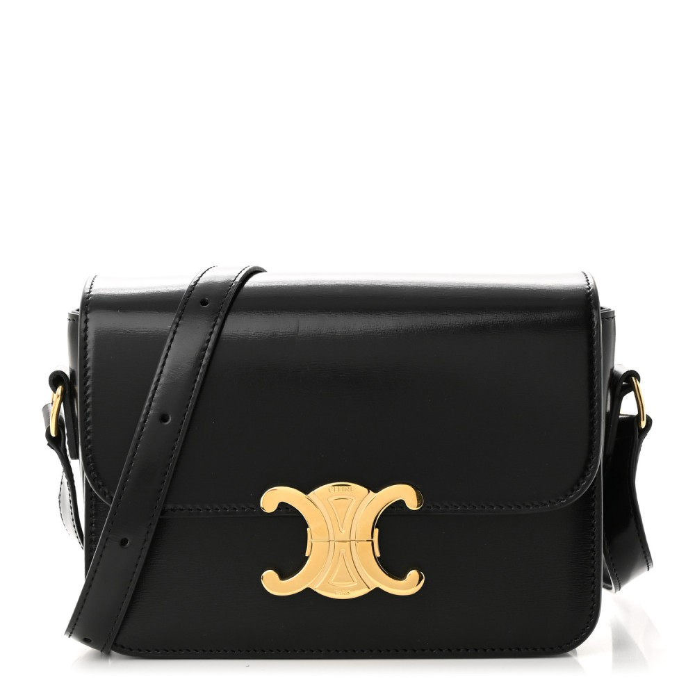 Shiny Calfskin Small Triomphe Black