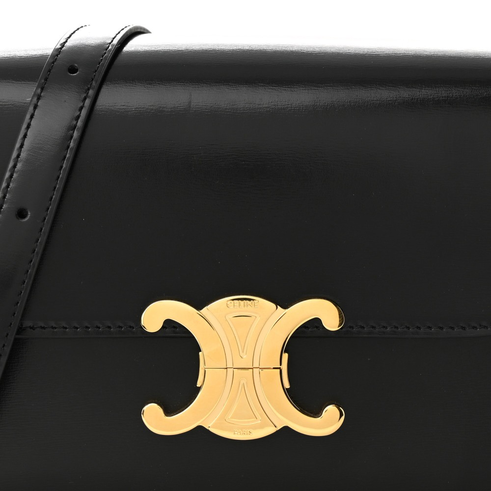 Shiny Calfskin Small Triomphe Black