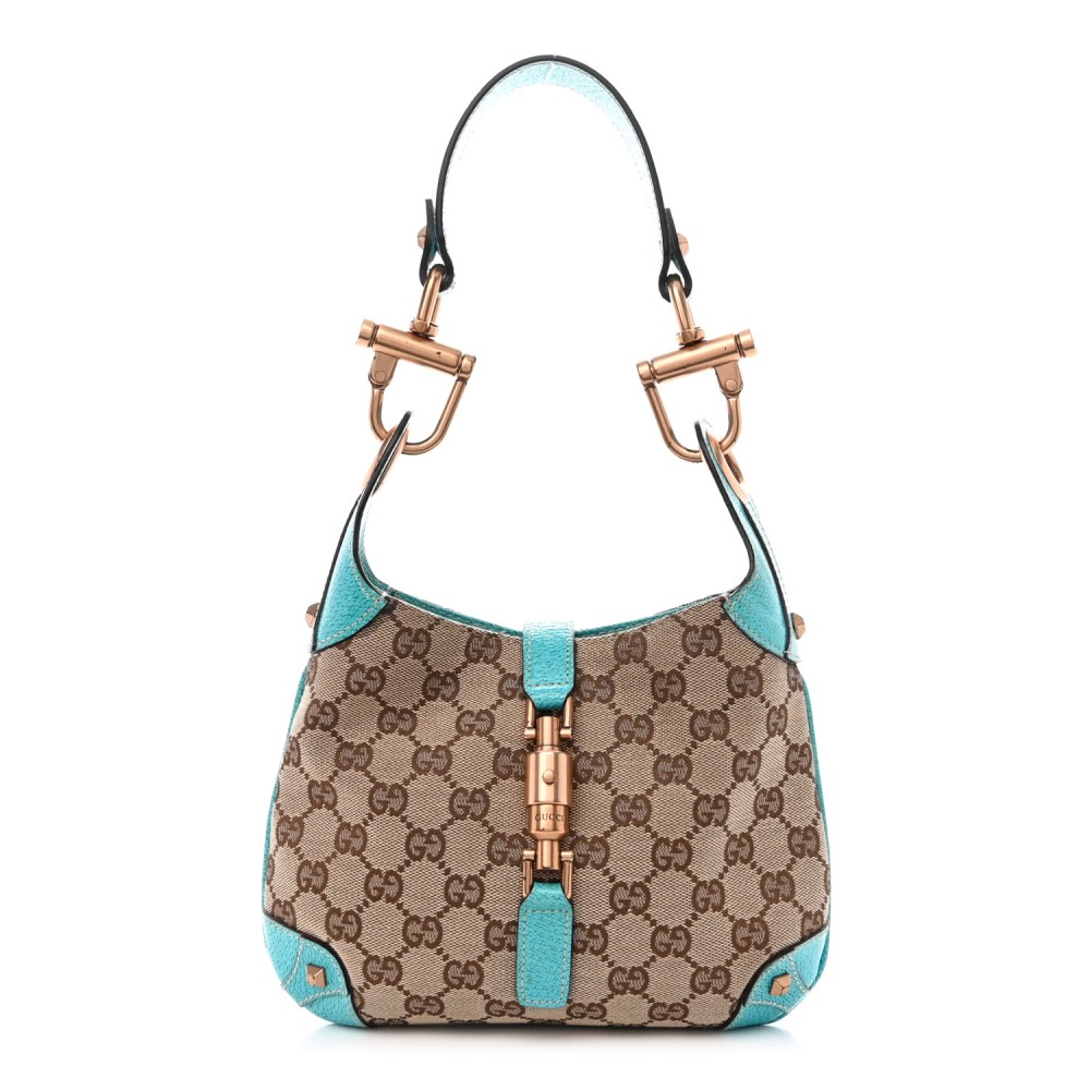 Monogram Mini Piston Lock Jackie O Hobo Blue