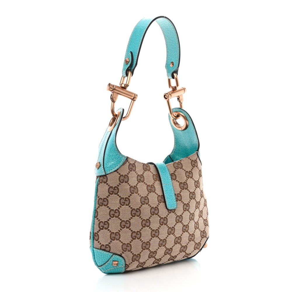 Monogram Mini Piston Lock Jackie O Hobo Blue