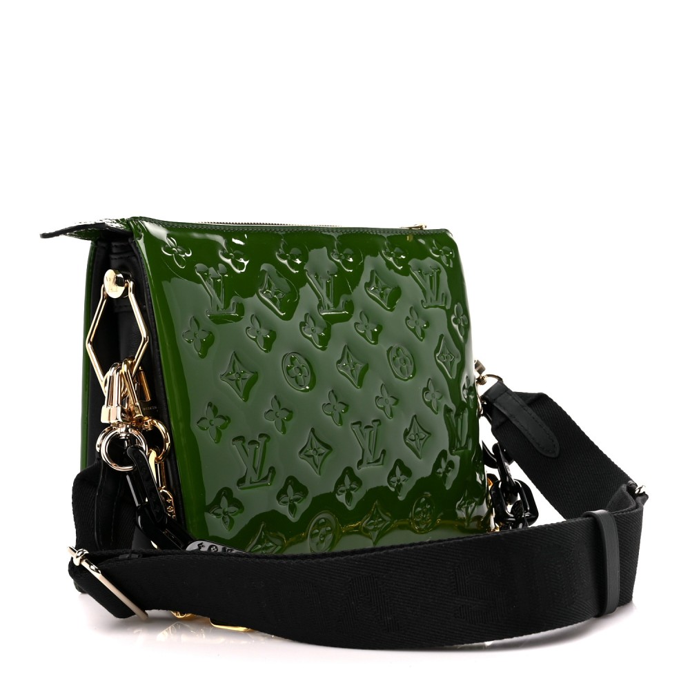 Patent Embossed Monogram Coussin PM Green Black