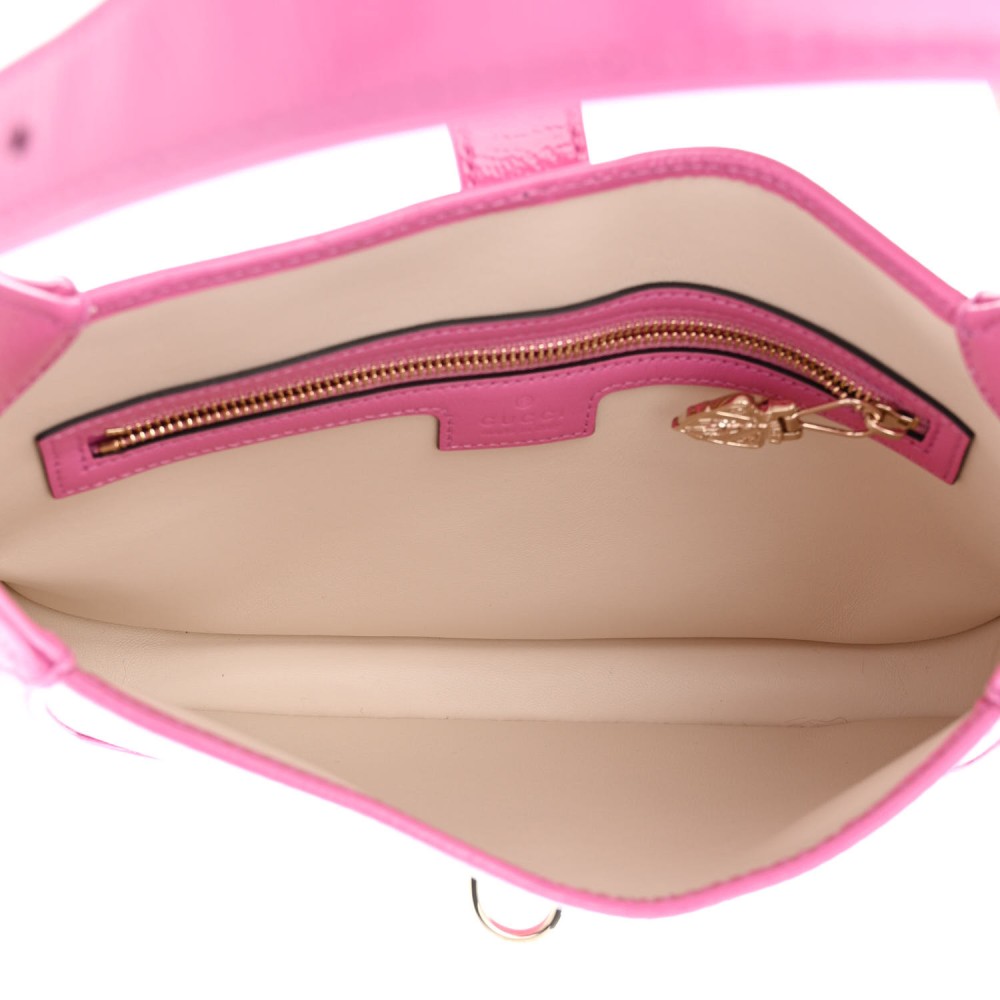 Patent Calfskin Web Small Jackie Hobo Pink