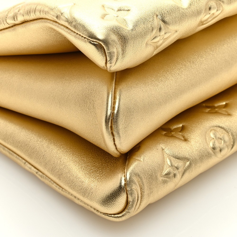 Lambskin Embossed Monogram Coussin PM Gold